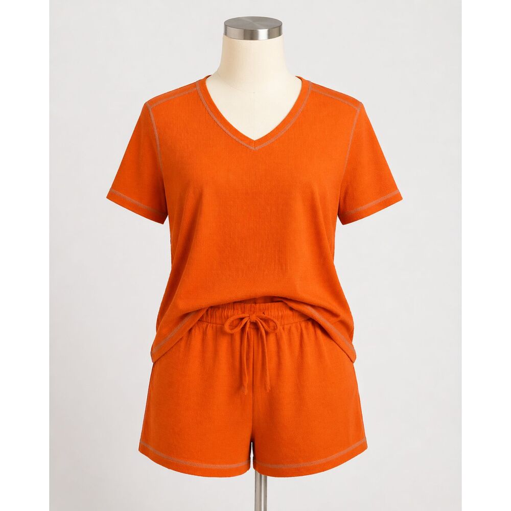 Ekouaer Lounge Set Orange Cozy Soft‎ Girl Athleisure Matching Set L